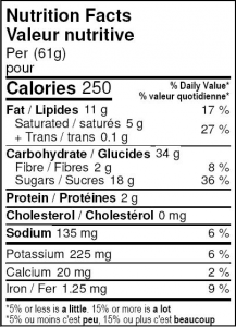 gluten free vegan date bar nutrition facts label