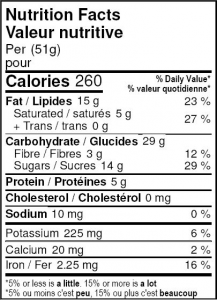 gluten free vegan peanut butter bar nutrition facts label