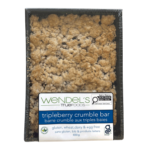 gluten free vegan triple berry crumble bar 6x8